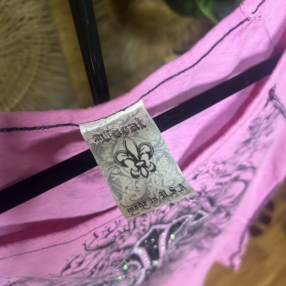Vocal Y2K Womens Pull-Over Short Sleeve T-Shirt Pink Size Large - Picture 2 of 5